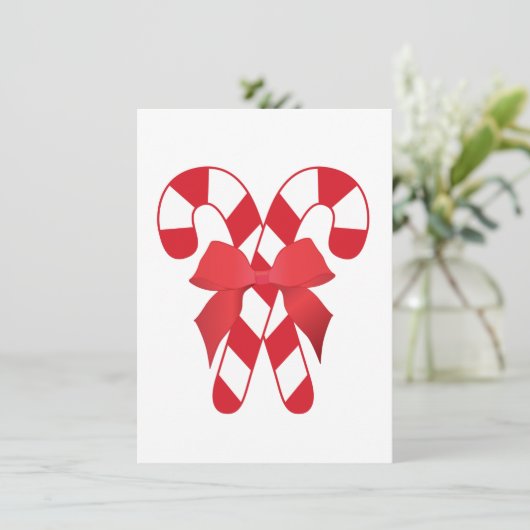 Rote und weiße Zuckerstange-Einladung Einladung (Stehend Vorderseite)