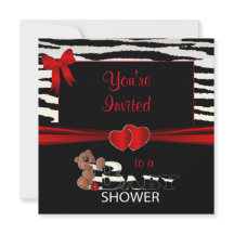 Rote und Zebrastreifen für eine Babydusche