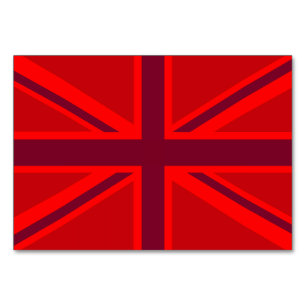 Rote Union Jack Tischnummer