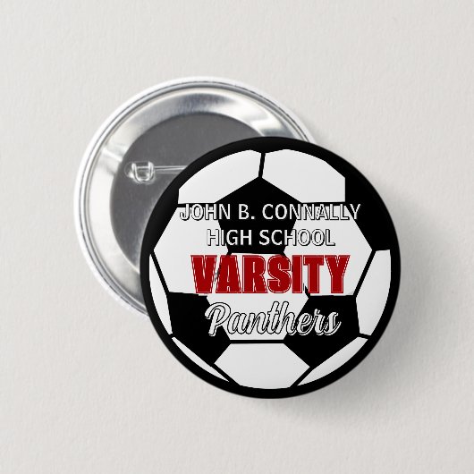 Rote Universitäts-Fußballmannschaft Benutzerdefini Button (Vorne & Hinten)