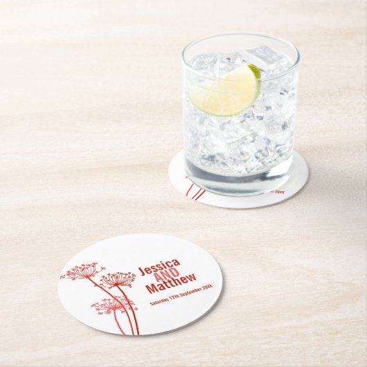 Rote Untersetzer für Hochzeitskronen (Vor Ort)