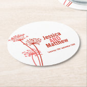 Rote Untersetzer für Hochzeitskronen (Angewinkelt)