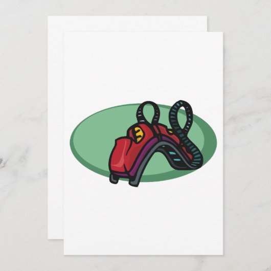 Rote Untersetzer Roller Ride Einladung (Vorne/Hinten)