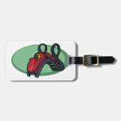 Rote Untersetzer Roller Ride Gepäckanhänger (Vorderseite horizontal)