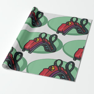 Rote Untersetzer Roller Ride Geschenkpapier