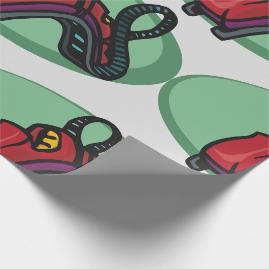 Rote Untersetzer Roller Ride Geschenkpapier (Ecke)