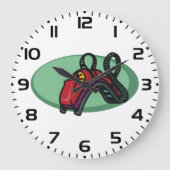 Rote Untersetzer Roller Ride Große Wanduhr (Vorderseite)