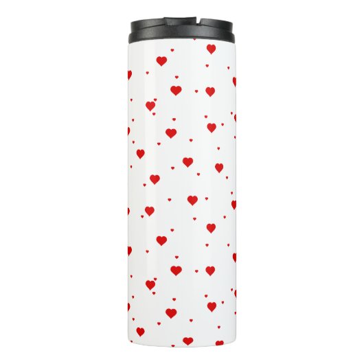 Rote Valentine Herzmuster Thermosbecher (Rückseite)