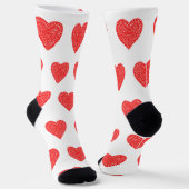 Rote Valentinsherzen Muster Socken (Gewinkelt)