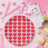 Rote Valentinsherzen Pappteller (Party)