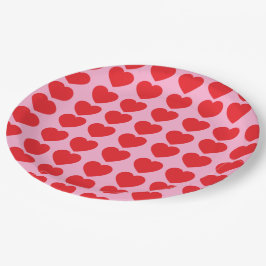 Rote Valentinsherzen Pappteller