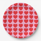 Rote Valentinsherzen Pappteller (Vorderseite)