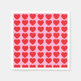 Rote Valentinsherzen Serviette