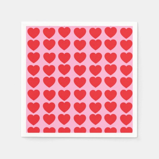 Rote Valentinsherzen Serviette (Vorderseite)