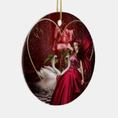 Rote Valentinstag-Fee Keramikornament (Rechts)