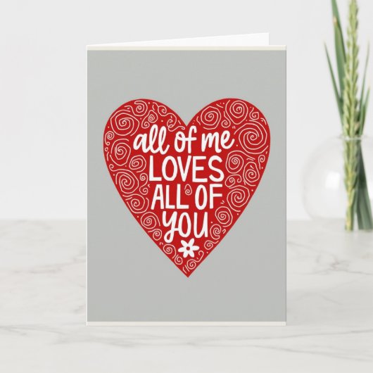 Rote Valentinstag-Handkarte Karte (Vorderseite)