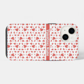 Rote Valentinstag-Herzen iPhone Hülle (Rückseite (Horizontal))