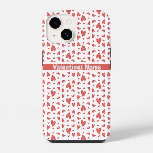 Rote Valentinstag-Herzen iPhone Hülle (Rückseite)