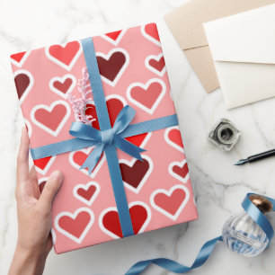 Rote Valentinstag Liebe Herz Geschenkpapier