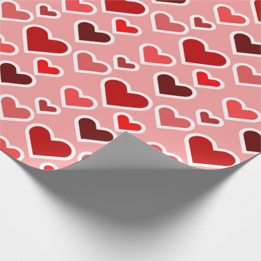 Rote Valentinstag Liebe Herz Geschenkpapier (Ecke)