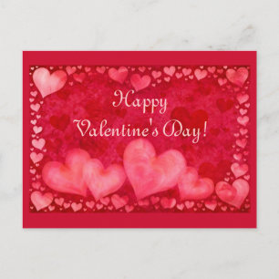 Rote Valentinstag-Postkarte Feiertagspostkarte