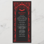 Rote Vampir-Kathedrale Gothic-Hochzeit Programm (Rückseite)