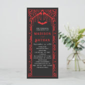 Rote Vampir-Kathedrale Gothic-Hochzeit Programm (Stehend Vorderseite)