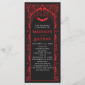 Rote Vampir-Kathedrale Gothic-Hochzeit Programm (Vorderseite)