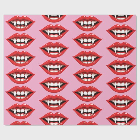 Rote Vampir-Lippen Geschenkpapier (Flach)