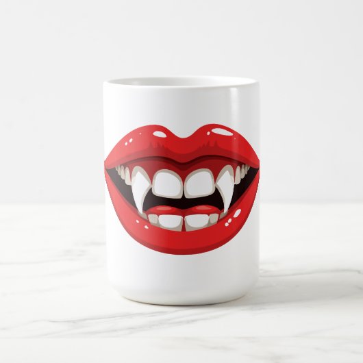 Rote Vampir-Lippen Kaffeetasse (Mittel)