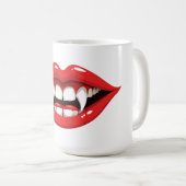 Rote Vampir-Lippen Kaffeetasse (VorderseiteRechts)