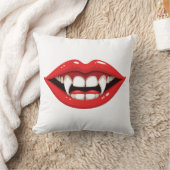 Rote Vampir-Lippen Kissen (Decke)