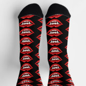Rote Vampir-Lippen Socken (Oben)