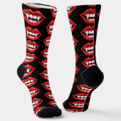 Rote Vampir-Lippen Socken (Gewinkelt)