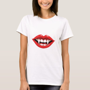 Rote Vampir-Lippen T-Shirt