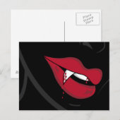 Rote Vampire Lippen Postkarte (Vorne/Hinten)
