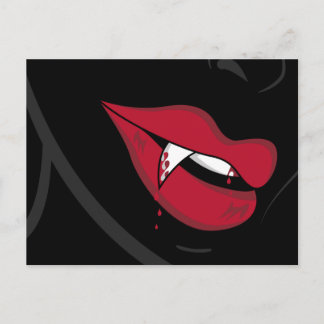 Rote Vampire Lippen Postkarte