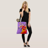Rote Vase von Blume Große Taschentasche Tasche (Am Model)