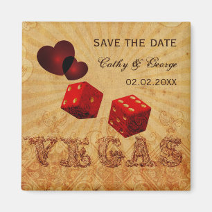 rote Vegas Vintage Save-the-Date-Magnete Magnet