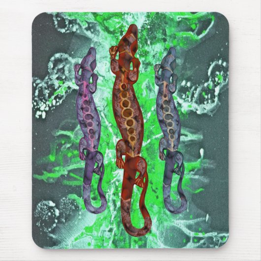 Rote Veilchenblüte | Grüner Spritzer Mousepad (Vorne)
