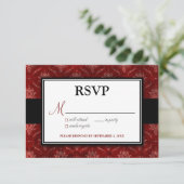 Rote Velvet-RSVP-Karte (5" x 3,5") RSVP Karte (Stehend Vorderseite)