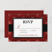 Rote Velvet-RSVP-Karte (5" x 3,5") RSVP Karte (Vorne/Hinten)
