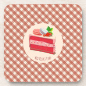 Rote-Velvet-Torte mit Erdbeer-Frischkäse  Getränkeuntersetzer (Vorderseite)