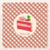 Rote-Velvet-Torte mit Erdbeer-Frischkäse  Untersetzer (Vorderseite)