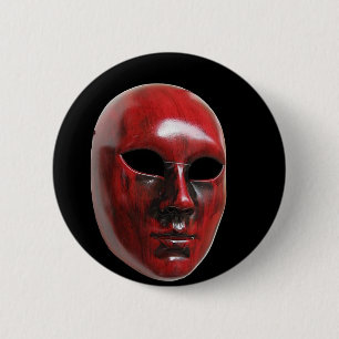 Rote Venedig-Maske Button