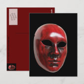 Rote Venedig Maske Postkarte (Vorne/Hinten)