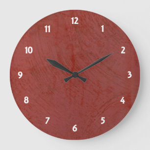 Rote Venezianische Plaster-Imitate beenden Rund um Große Wanduhr