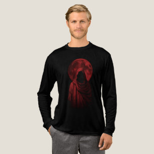 Rote verhüllte Figur Dunkle Gothic-Blutmond-Fanta Tri-Blend Shirt