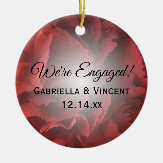 Rote Verlobung Keramikornament (Vorne)