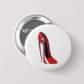 Rote verrückte Fersen-Stilett-Schuh-Kunst Button (Vorne & Hinten)